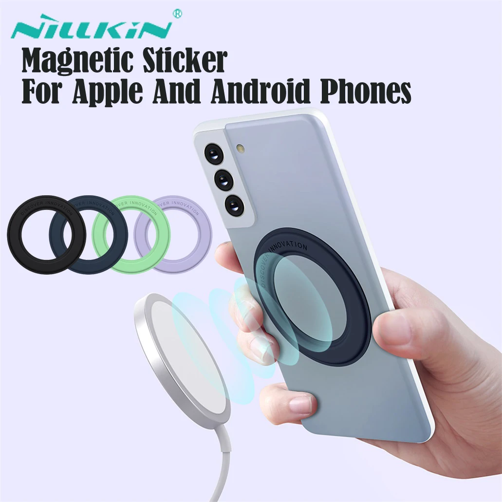Nillkin For iPhone 13 / 12 Pro Max Magnetic Sticker For Xiaomi 11T Pro Redmi Note 11 Silicone Stand Holder For Samsung S21 Ultra