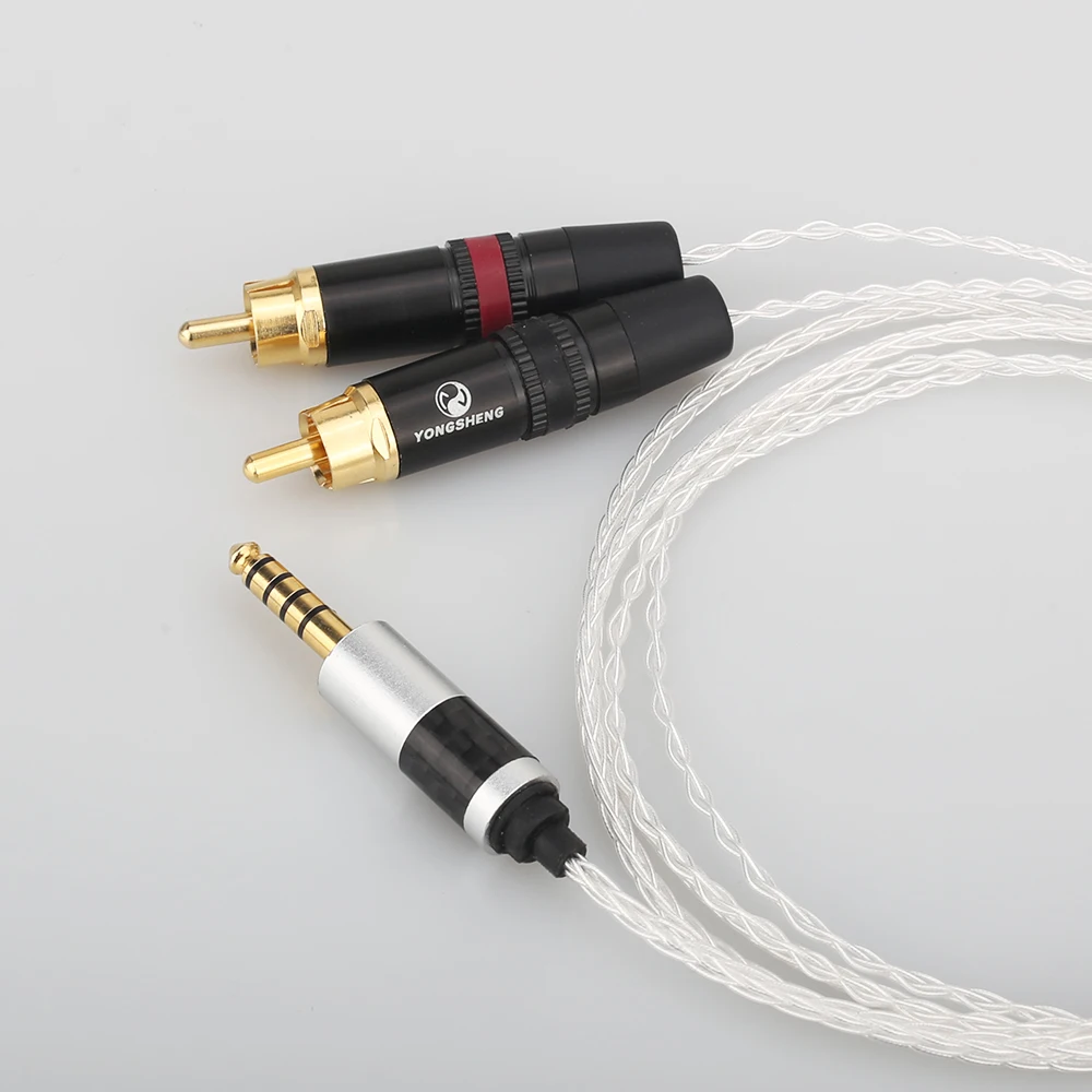 2 5 мм TRRS/4 4 сбалансированный штекер 3 разъем RCA Aux кабель 8x1 0 Серебряный провод