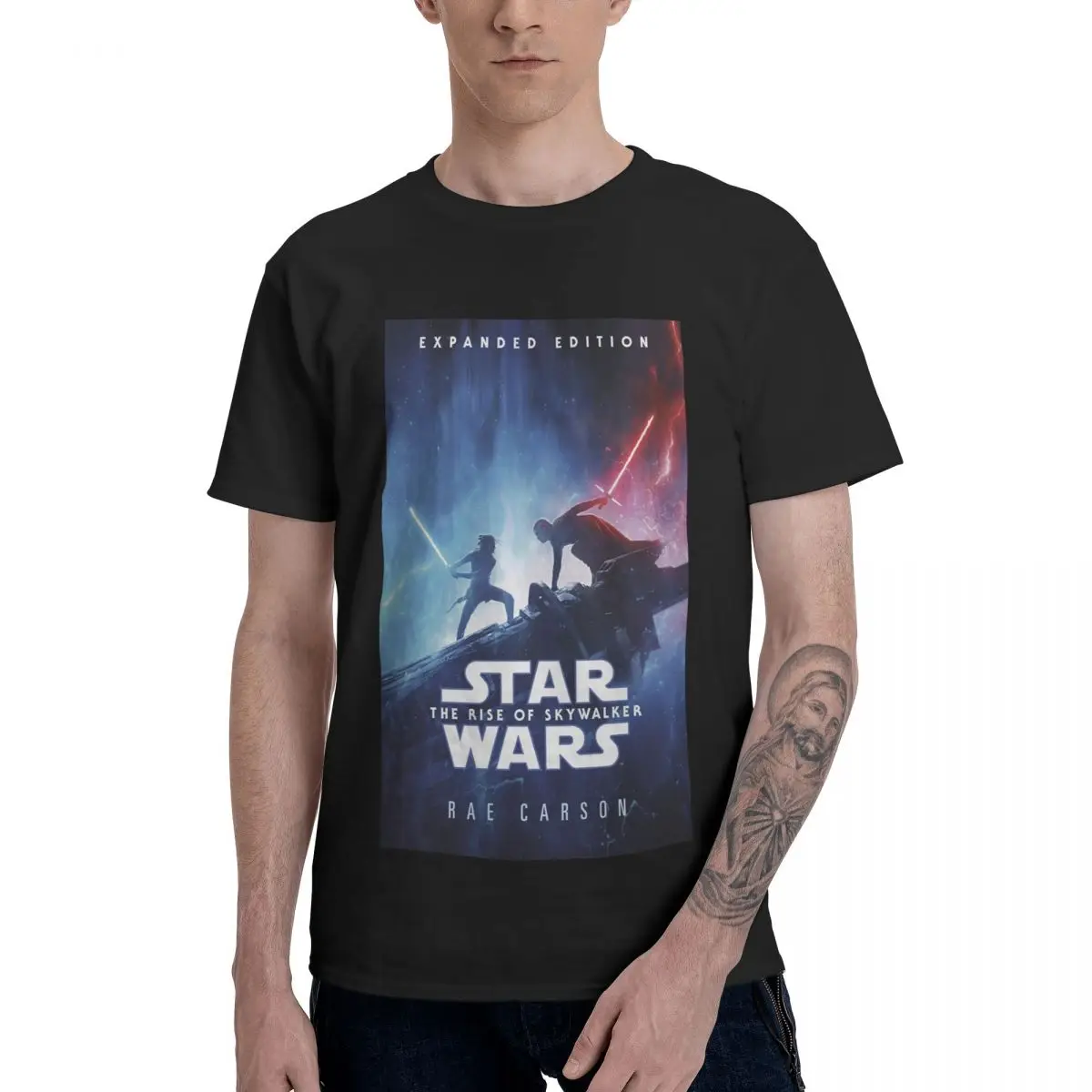 

S.tar Wars Для мужчин футболка короткий рукав полиэстер с круглым вырезом; Мягкие удобные рубашки крой, подходит для ежедневного ношения
