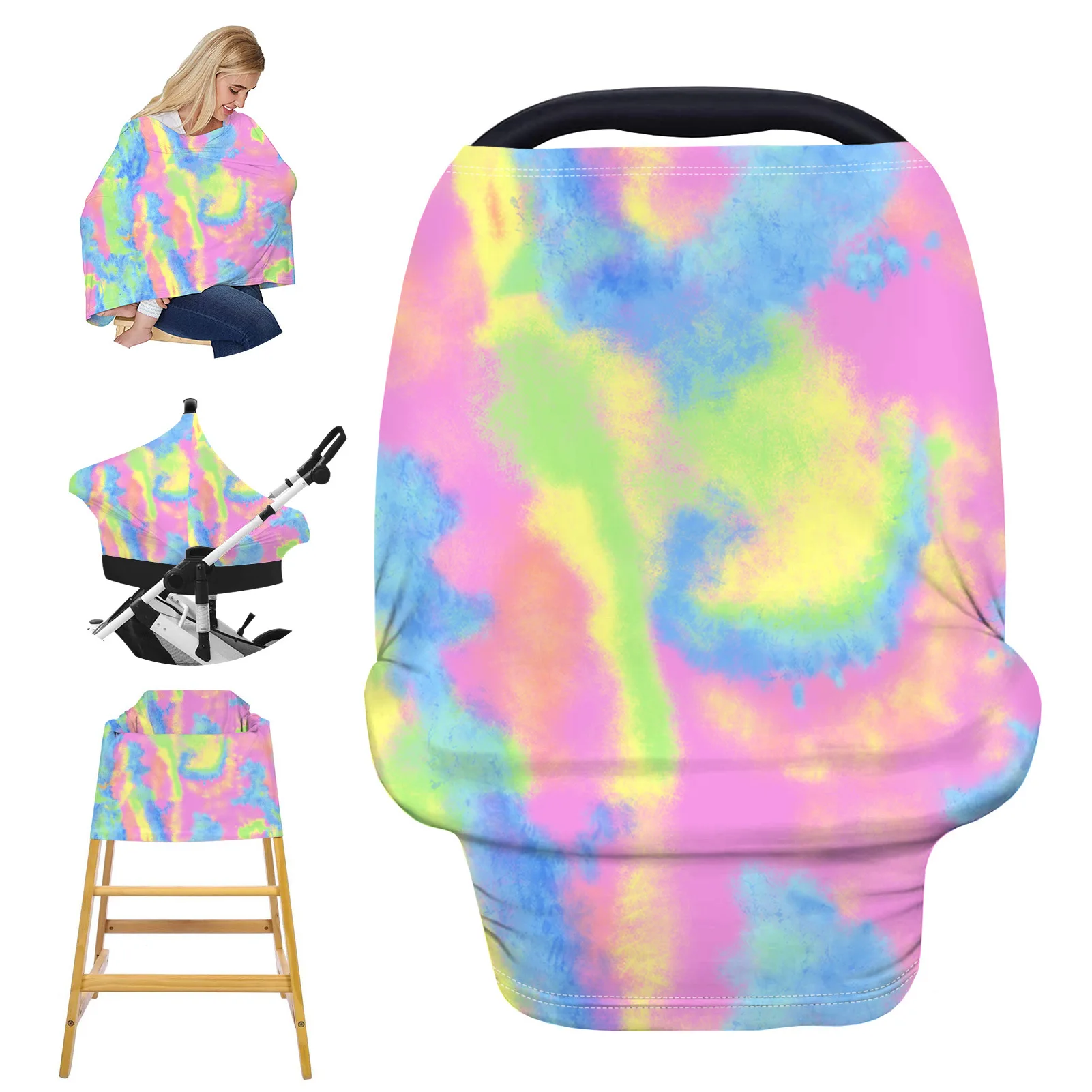 

Mothers Breastfeeding Lactation Scarf 360Â° Full Privacy Coverage Multi-purpose Cover For Stroller Seat Awning Baby Care Cloaks