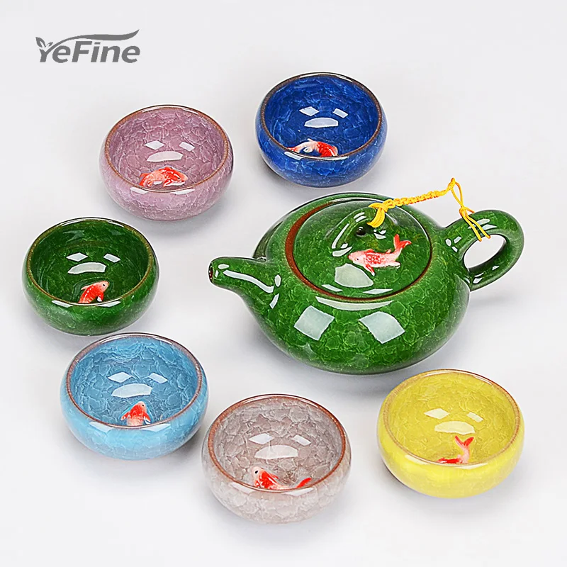 YeFine китайский чайный набор кунг-фу посуда для напитков керамический чайник