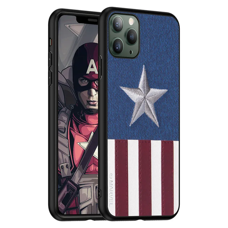 

Marvel certified the case for the iphone11 embroidered and spliced case for the 11promax captain America phone case for the iPho