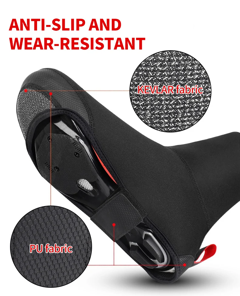 Waterproof Rainproof Winter Cycling Warmer Shoe Cover Reflective Heat Transfer Print Bicycle Overshoes MTB Boot Covers XA98Q
