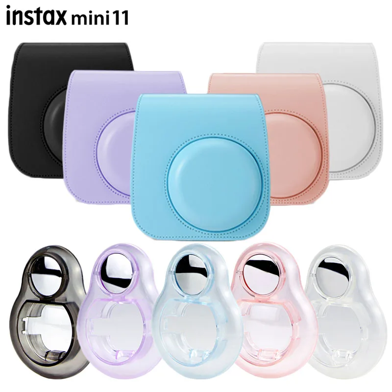 Чехол-сумка для камеры Fujifilm Instax Mini 11 из искусственной кожи и ПВХ с плечевым ремнем
