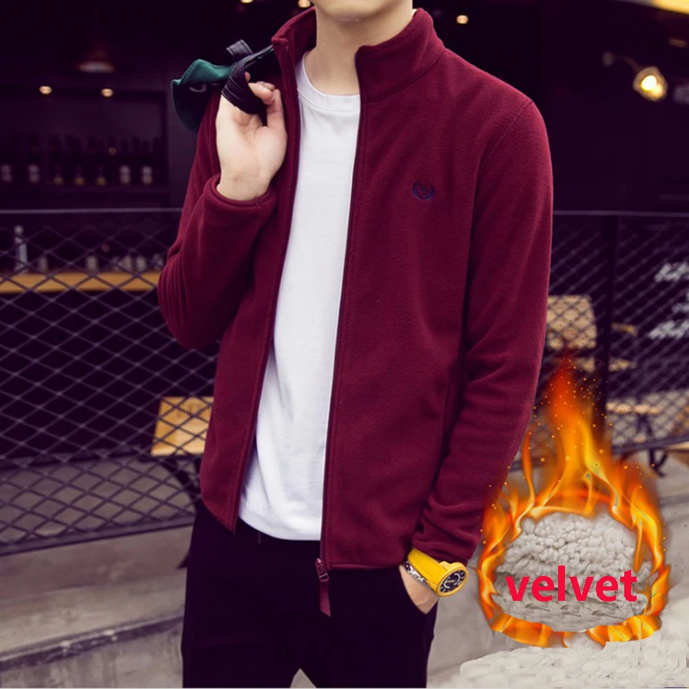 Мужская повседневная куртка однотонная Приталенная толстовка с вышивкой на