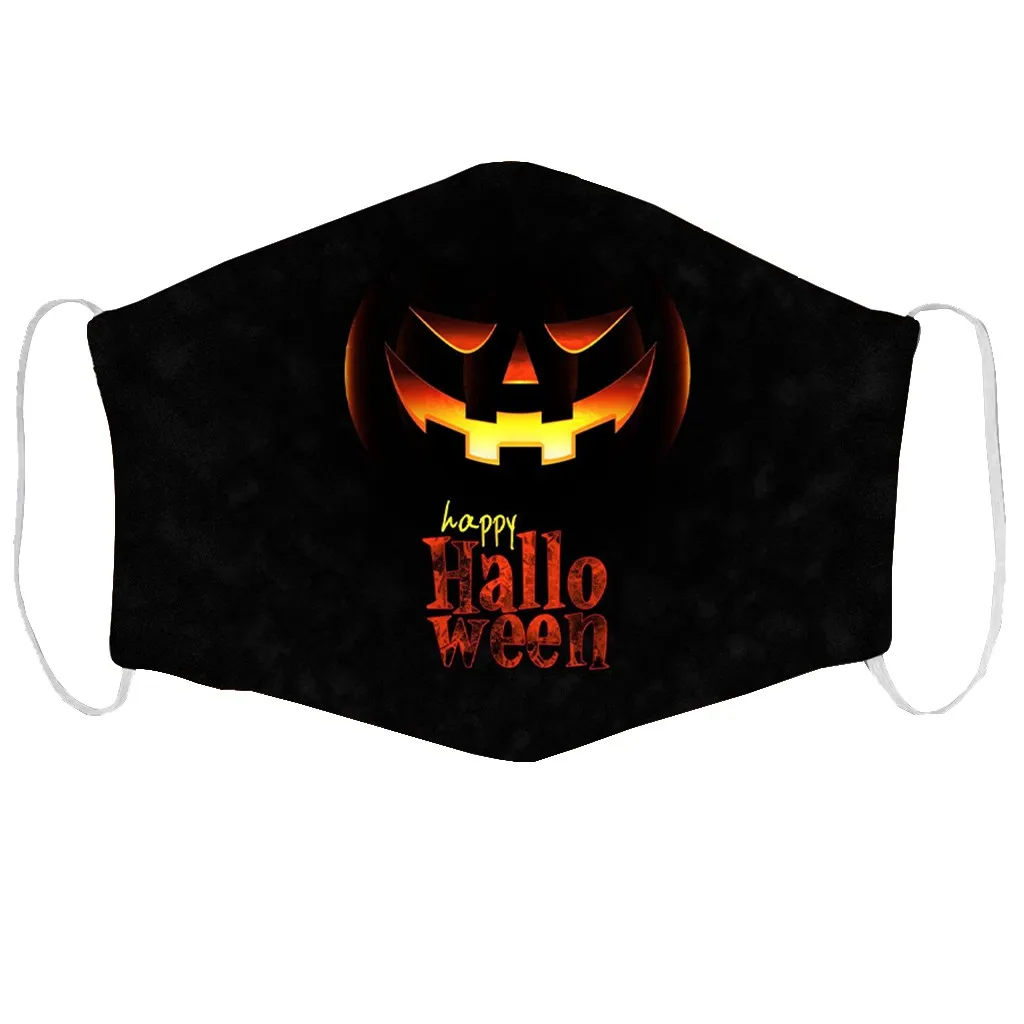

1PCS Adult Halloween Print Pumpkin Ghost Half Face Mask Mouth Mask Halloween Party Masks Reusable Earloop Masks Mascara Masque