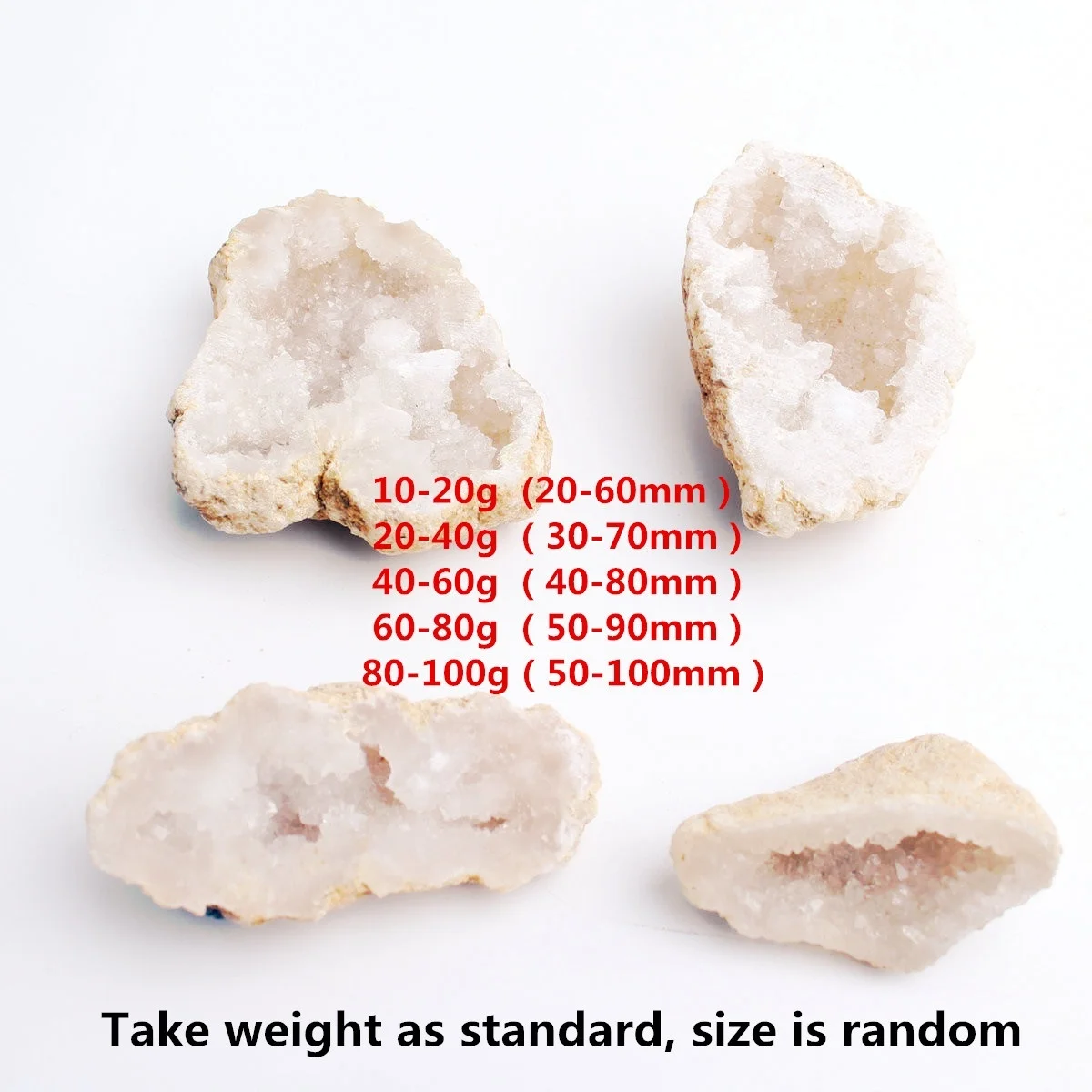 1PC Natural White Agate Crystal Geode Hole Mineral Specimen Contains Clean Clusters Beautiful Stones and Crystals | Дом и сад