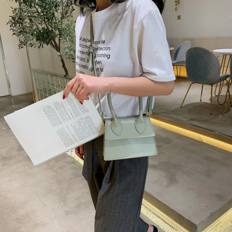 2019 цветные однотонные сумки через плечо из искусственной кожи для женщин женская