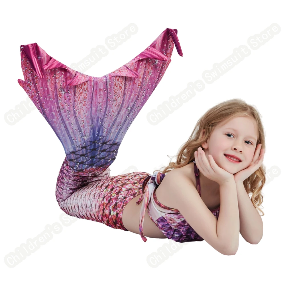 

Children's Mermaid Tail Split Bikini Suit Girls Swimsuit For 4-13 Age Kids The Little Mermaid Princess Cute Cosplay Costume