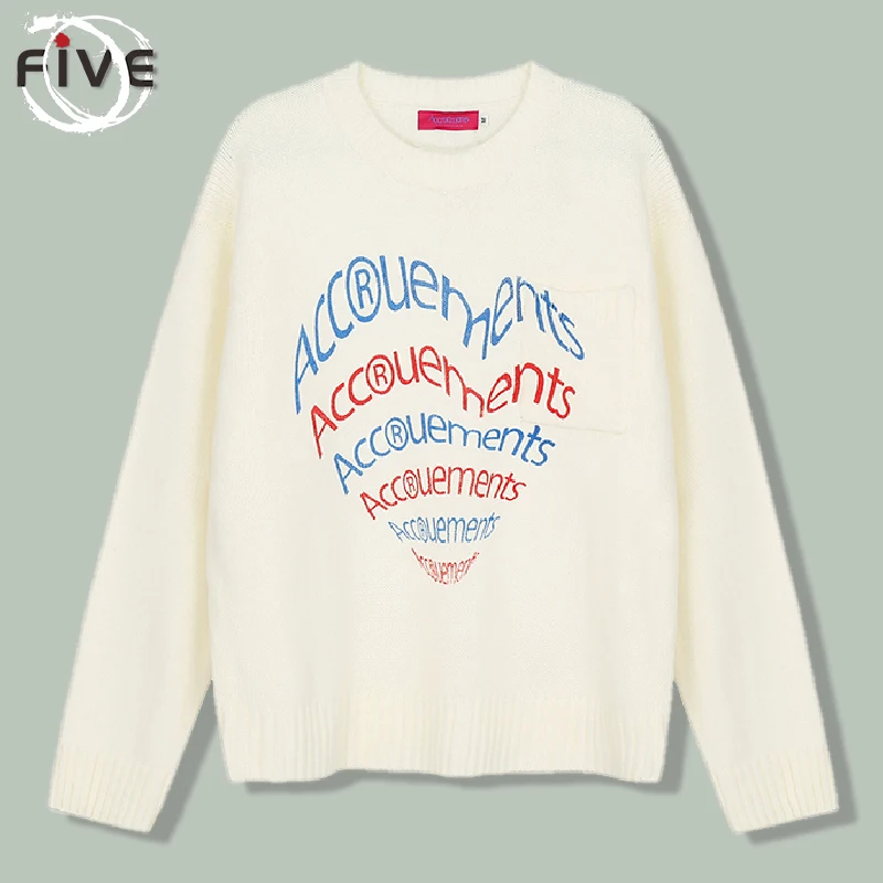 

Hip Hop Love Print Sweater Men 2021 Harajuku Streetwear Letter Printing Knitted Sweaters Autumn Couple Unisex Oversized Pullover