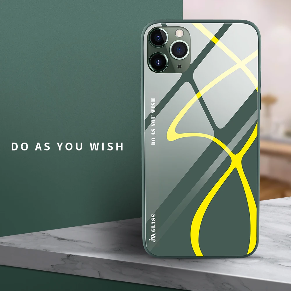 Geometric Tempered Glass Case iPhone 11 Pro Max Xr Xs Liquid Silicone Cover For 6s 7 8 Plus Ultra-Thin Phone Shell Coque | Мобильные