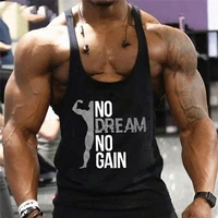 men gym muscle vest y back stringer tank top tee vest gym bodybuilding printed sleeveless tee vest