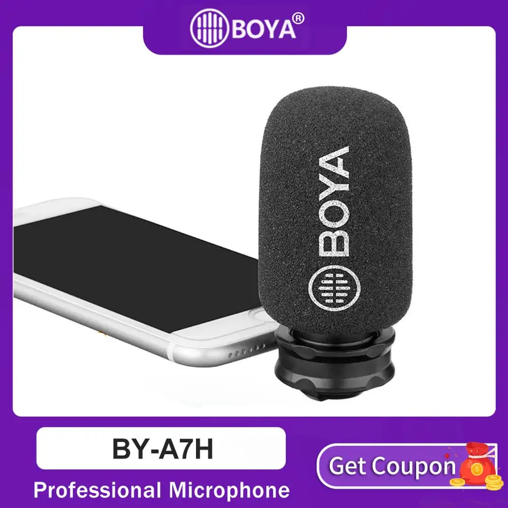 

BOYA By-A7H Mic 3.5Mm Jack Phone Microphone Digital Stereo Condenser Mobile Phone Record Microphone Port Recording Interview F