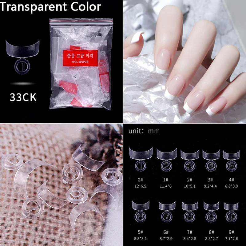 

500PCS/Pack DIY Nails Manicure Salon Tools Professional Nail Tips White Half Cover Artificial False Nail UV Gel