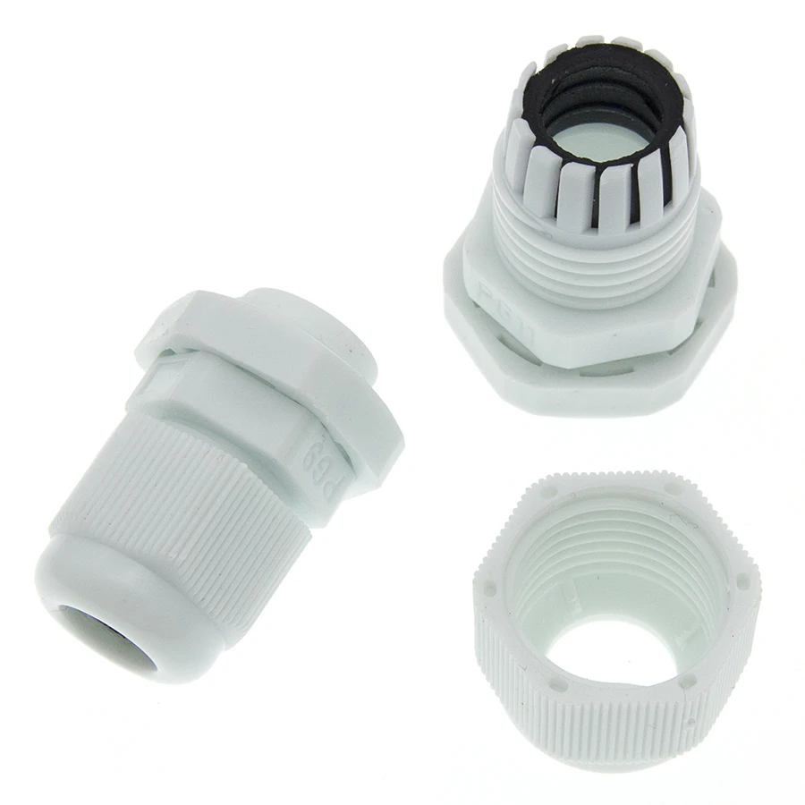 10pcs IP68 PG7 PG9 PG11 for 3-6.5mm-10mm Wire Cable CE White Waterproof Nylon Plastic Gland Connector | Электронные компоненты