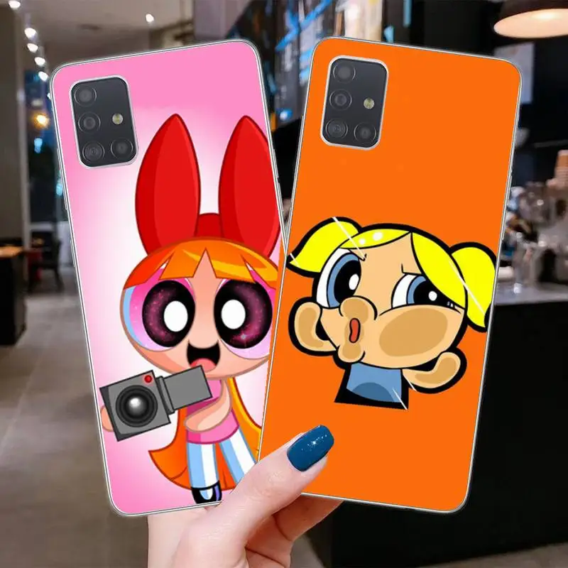 

POWER PUFF GIRL Phone Case Transparent Cover For Samsung S9 S10 S8 Plus S7 S8 Coque