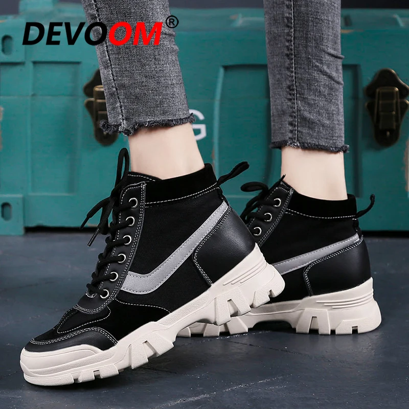 Autumn Outdoor Hiking Shoes Women Ankle Boots Lace Up Platform Tactical Senakers Street Style Trekking | Спорт и развлечения