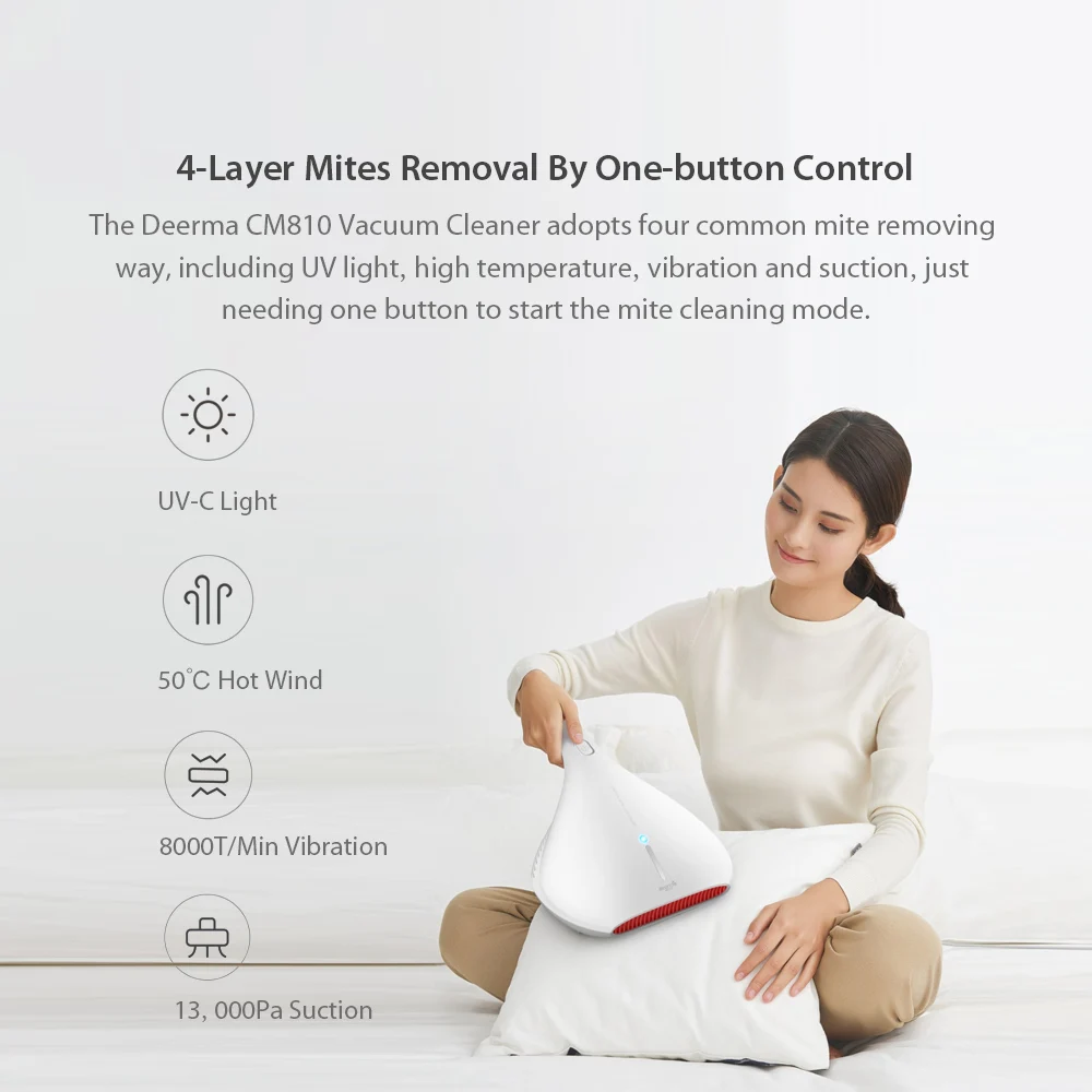 Deerma пылесос Клещи для удаления пыли электрический ручной Анти-пыль HEPA УФ клещей