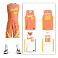 custom diy basketball jerseys set uniforms kits mens child reversible basketball shirts shorts clothes double side sportswear