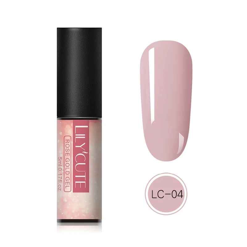 LC-04 LILYCUTE розовый золотой УФ-Гель-лак 5 мл замачиваемый Блестящий лак для ногтей замачиваемый Сияющий УФ-гель долговечный гель для дизайна ногтей - Цвет: LC-04