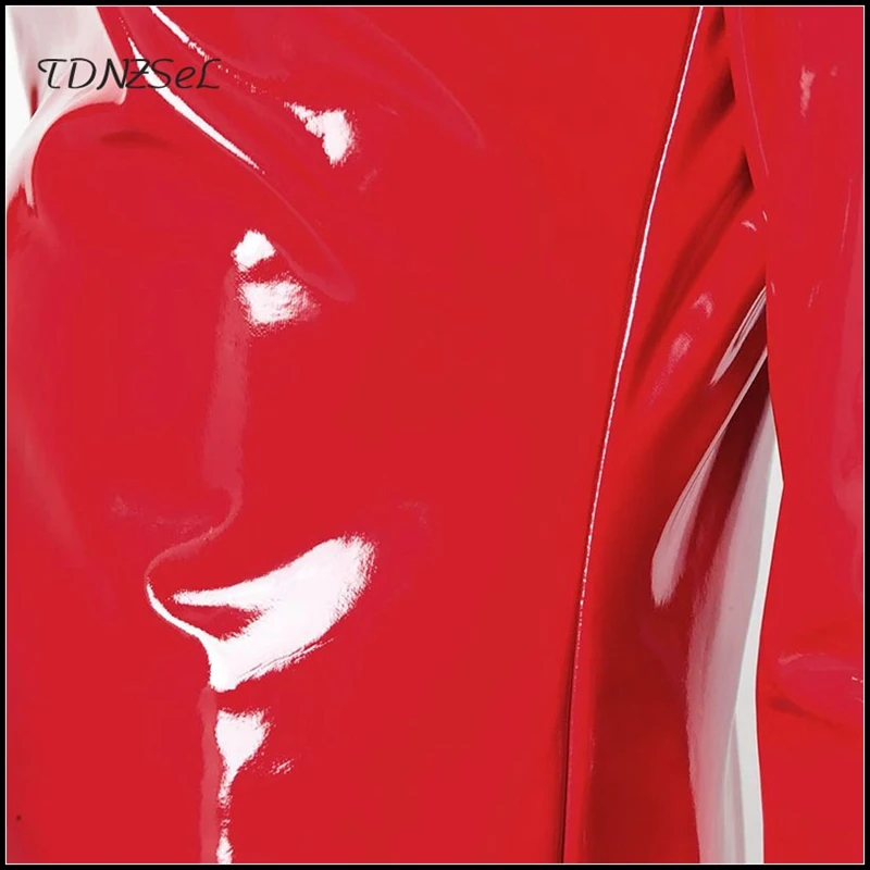 Женские винтажные топы из латекса с высоким воротником черная уличная водолазка