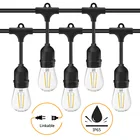 IP65 светодиодный S14 строка светильник s E26 E27 48FT светодиодный Лампа накаливания Эдисона лампа открытый сад патио 15 м 15 лампочек праздник свадебные светильник строка