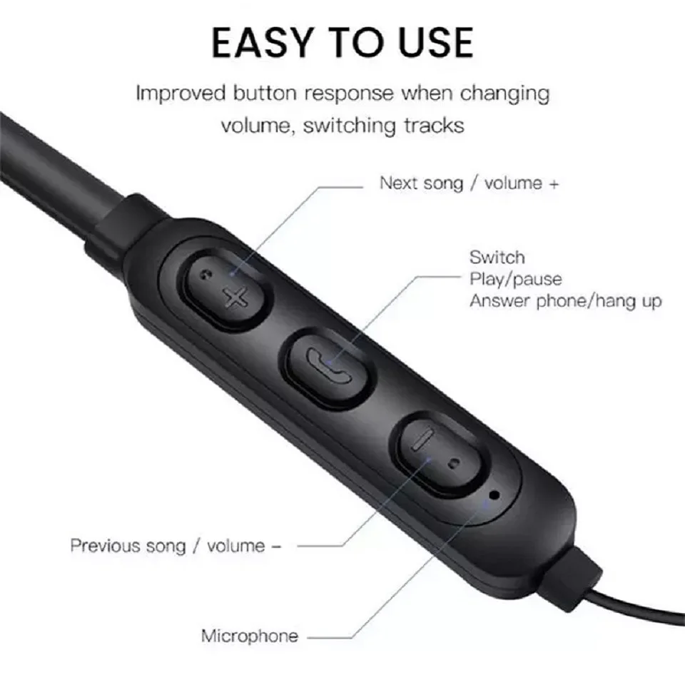 

MEUYAG Bluetooth Headphone Running Sports Waterproof Noise reduction Earloop Wireless Earphones With microphone For smart phone