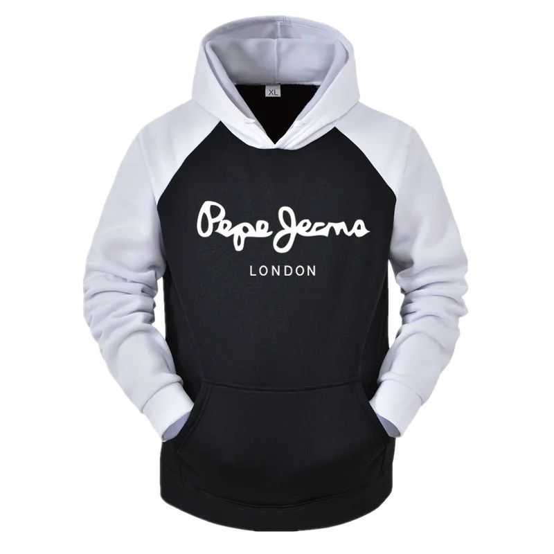 

New fashion men's personalized splicing sleeve Hoodie spring autumn casual sanitary wear pure cotton letter print