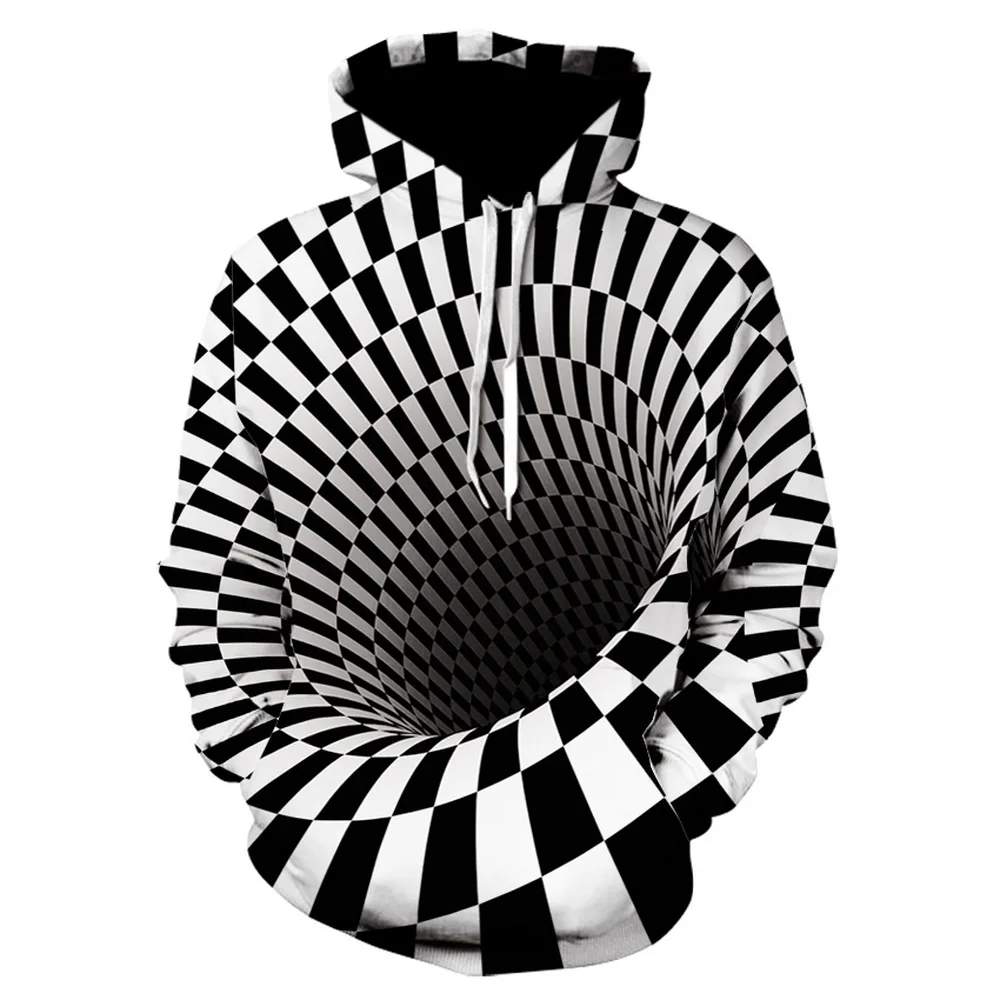Толстовка с капюшоном для мужчин и женщин гипнотический свитшот забавным 3D