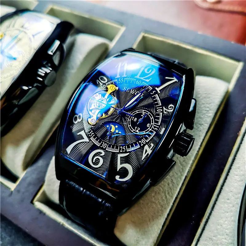 

Watches Mens 2021 Men Mechanical Wristwatches Pagani Design Montre Automatique Homme Tourbillon Tonneau-shaped Waterproof Watch