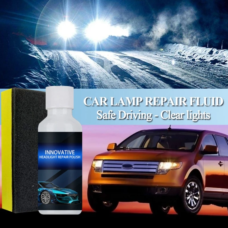 

Car Headlight Repair Liquid Headlight Polishing Anti-scratch And Maintenance Liquid Kit With Sponge 50ML Rearview Mirror Coating