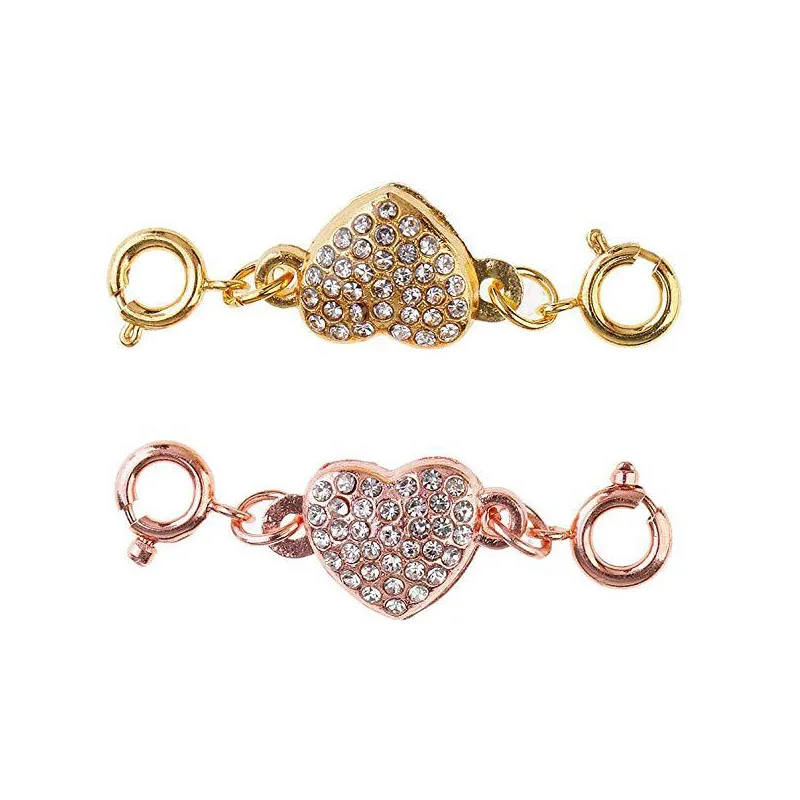 2 шт. магнитные застежки в форме сердца для ожерелья браслета магнитной пряжки