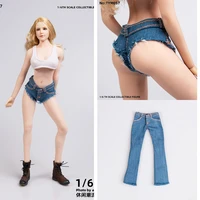 tym057 16 female figure clothes accessory sexy hot girl jeans micro fringed shortlong jeans thong for 12 inches action figure