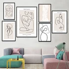 Абстрактный пара любовь рисунок художественные плакаты и принты Nordic стены искусства холст для живописи минималистский линии маслом картины дома Декор для дома