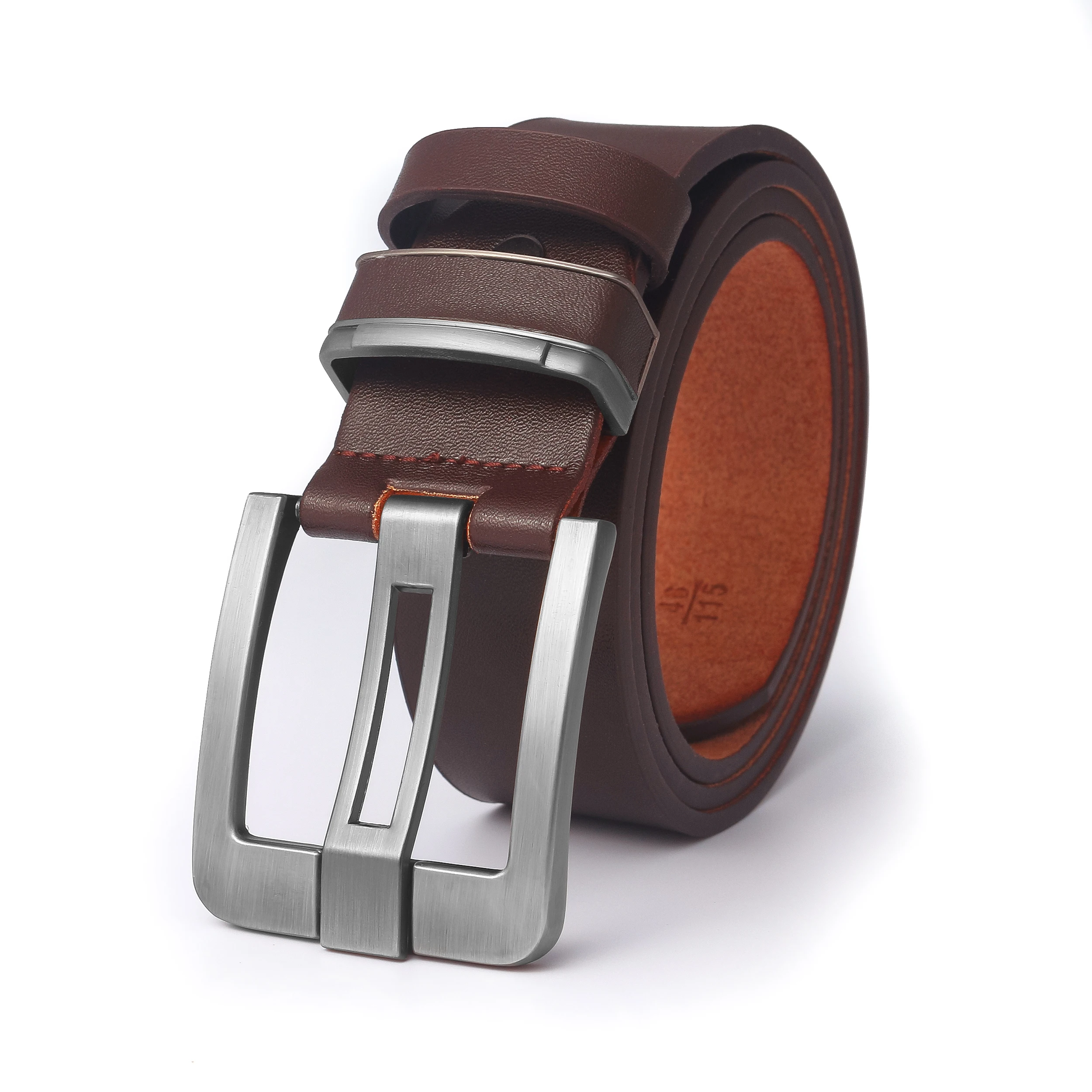 Мужской ремень из натуральной кожи роскошный винтажный с пряжкой для джинсов |