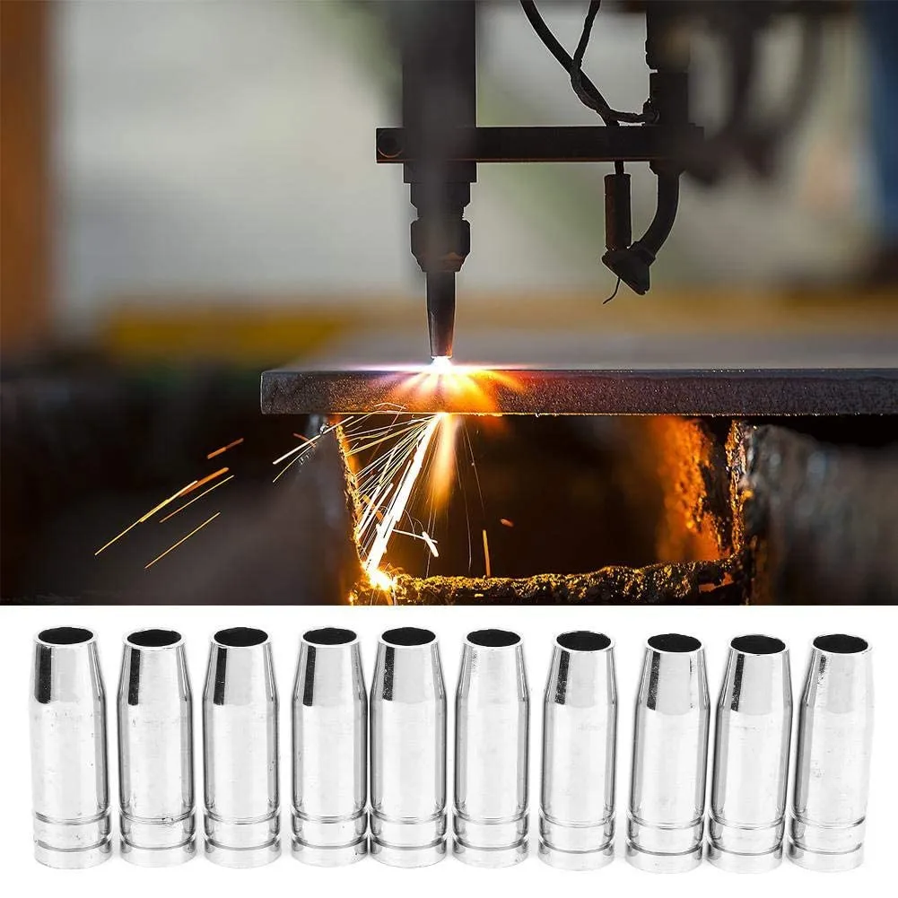 

10pcs Gas Push Conical Tip Nozzle High Temperature MIG Model For MIG MB15 Welding Torch