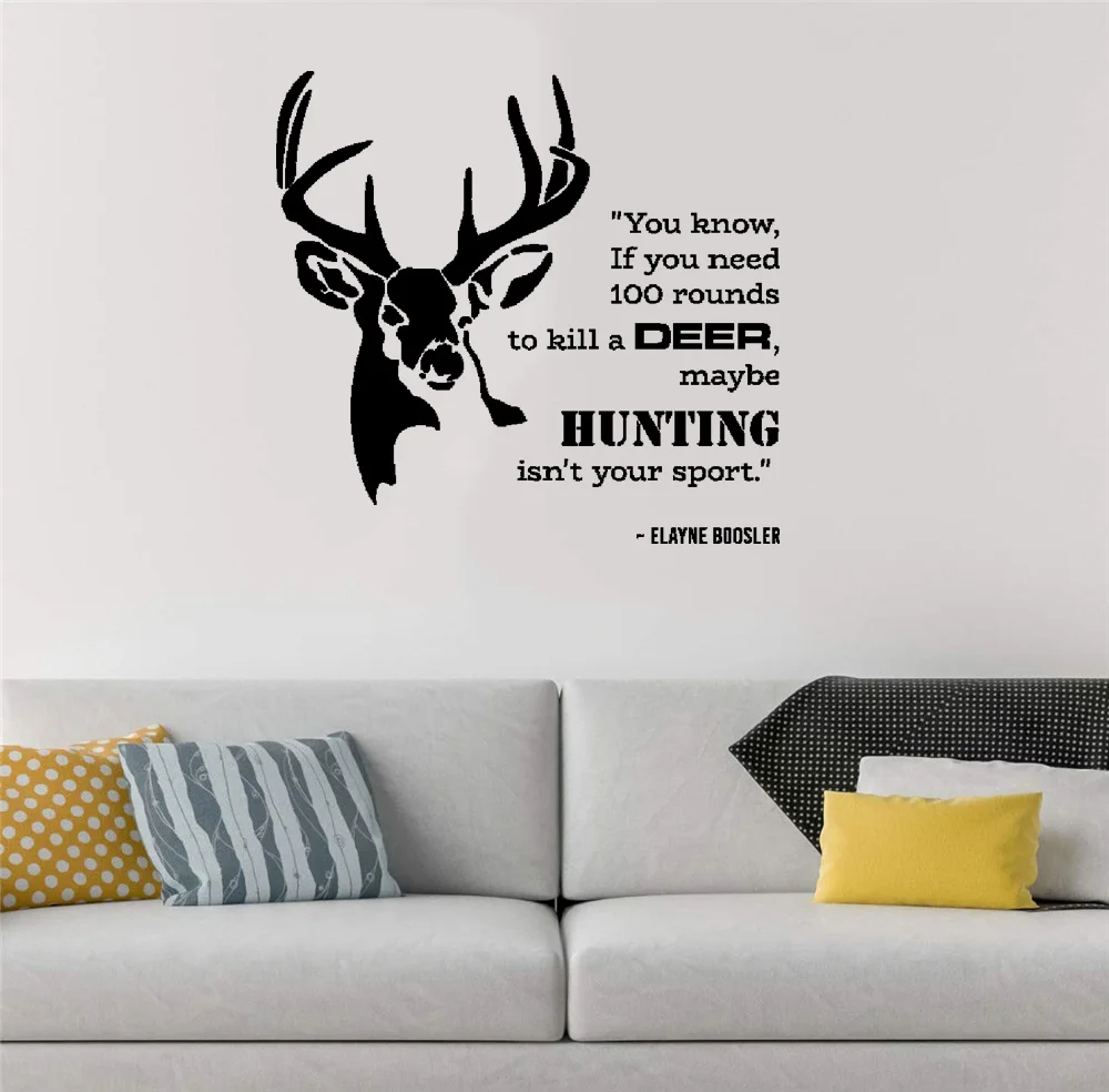 

To Kill A Deer Quote Hunting Hunter Huntsman Wall Sticker Forest Animal Wall Decal For Girls Boys Vinyl Art Mural DW21101