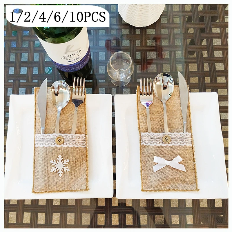 Рождественский стол столовых Ножи вилка Посуда Подушка столовая коврик Кофе