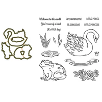 clear stamps and cutting dies prince princess host cute imagery swan frog cattail for diy scrapbook photo album craft card 2021