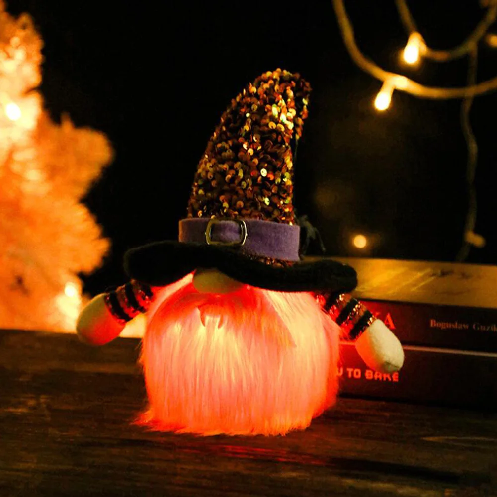 

Halloween Faceless Doll Scary Led Light UP Dwarf Doll Home Party Decorations Halloween Gifts Halloween Table Decor