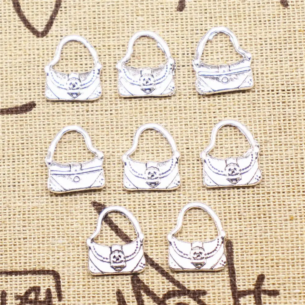 

Bag Charms Supplies For Jewelry Making Kit Antique Silver Color 40pcs 15x12mm