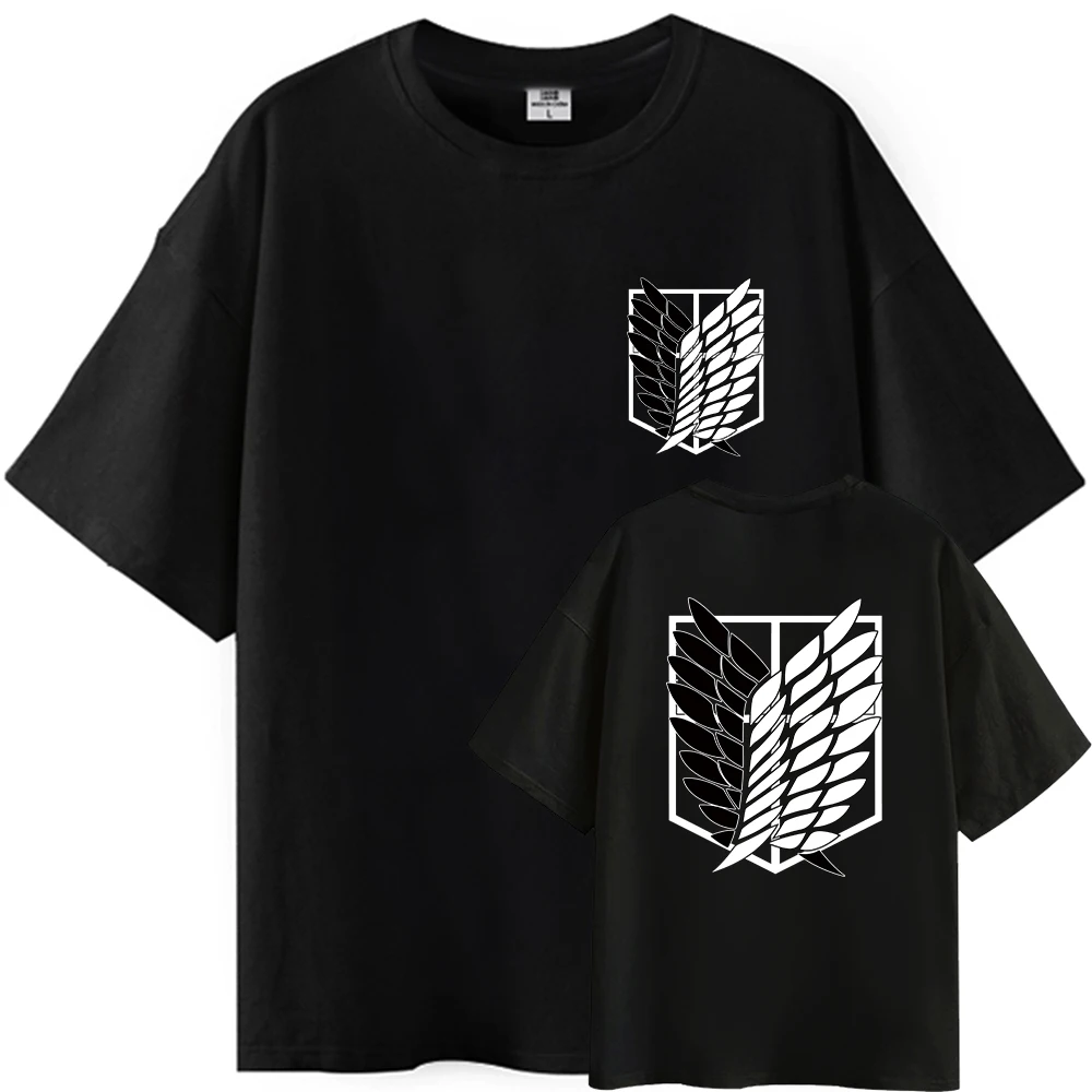

100% Cotton Attack on Titan AOT T-Shirt Men T Shirt Anime Ackerman Levi Clothes Anime Tops Tees