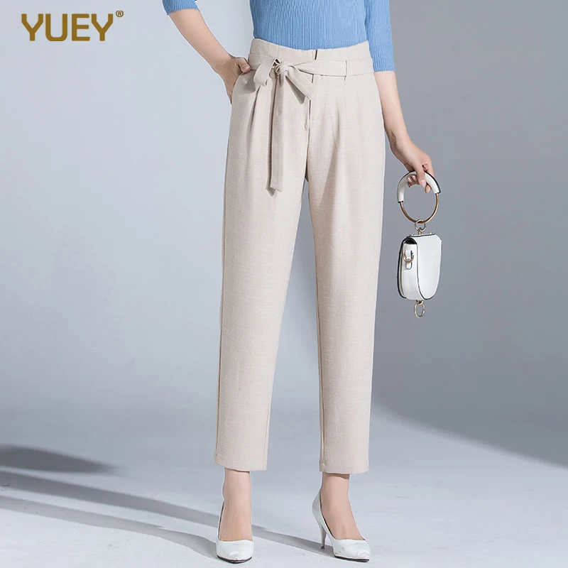 Женские шаровары до щиколотки элегантные дышащие свободные брюки цвета хаки с