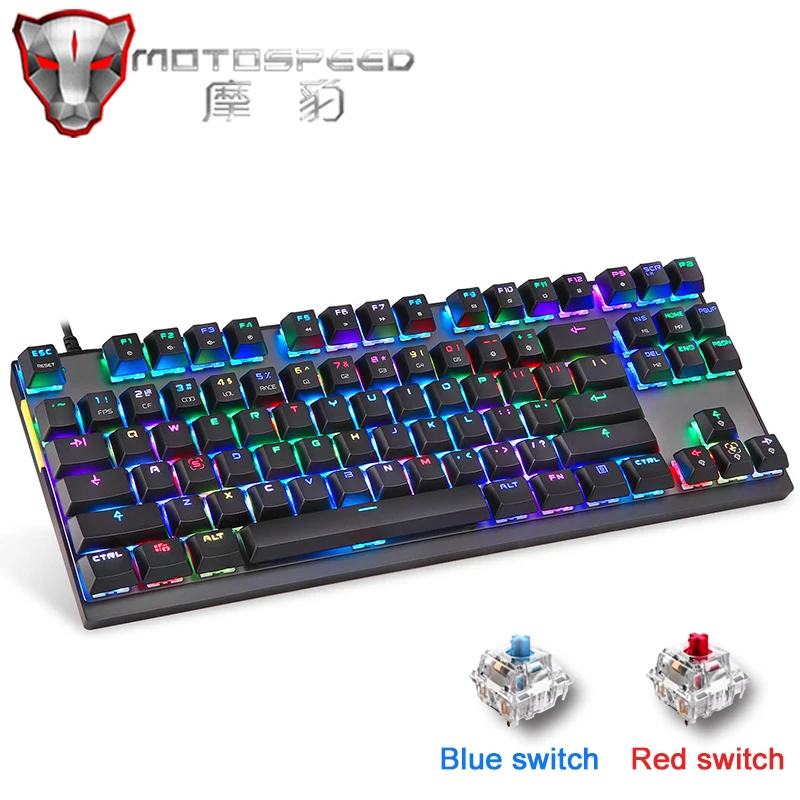 Английская/Русская игровая RGB механическая клавиатура светодиодный USB Проводная 87 клавиш Лазерная эргономичная клавиатура для ПК компьютерный геймер