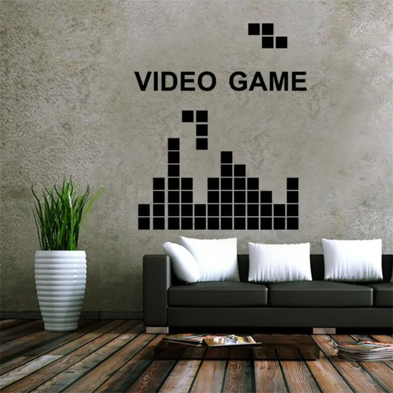 Новые креативные настенные наклейки Тетрис украшения детской комнаты обои