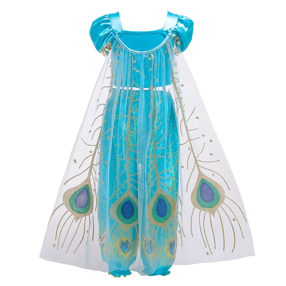 

Kids Christmas Cosplay Jasmine Princess Dress Indian Belly Dance Costume Girls Children Fancy Dresses Up Party Birthday Costume