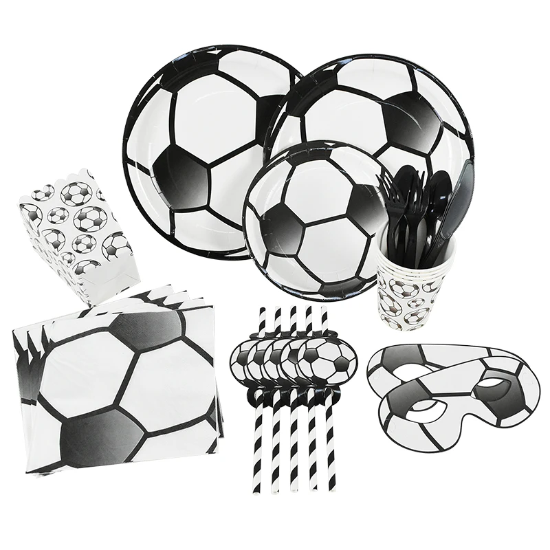 Football Birthday Party Decorations Happy Banner tableware cups plates for Themed Supplies | Дом и сад