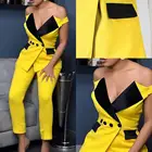2020 желтый женский костюм Женская рабочая одежда женский костюм на заказ деловой костюм смокинг рабочая одежда 2 предмета (пиджак + брюки)