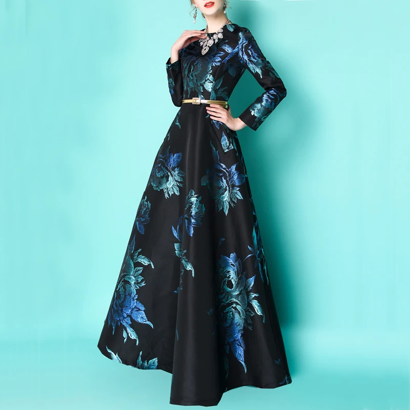 Новинка размера плюс элегантное женское платье Бохо цветочное жаккардовое
