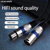 hualiwen xlr cable male to female mf 3pin ofc audio cable foilbraided shielded for microphone mixer amplifier